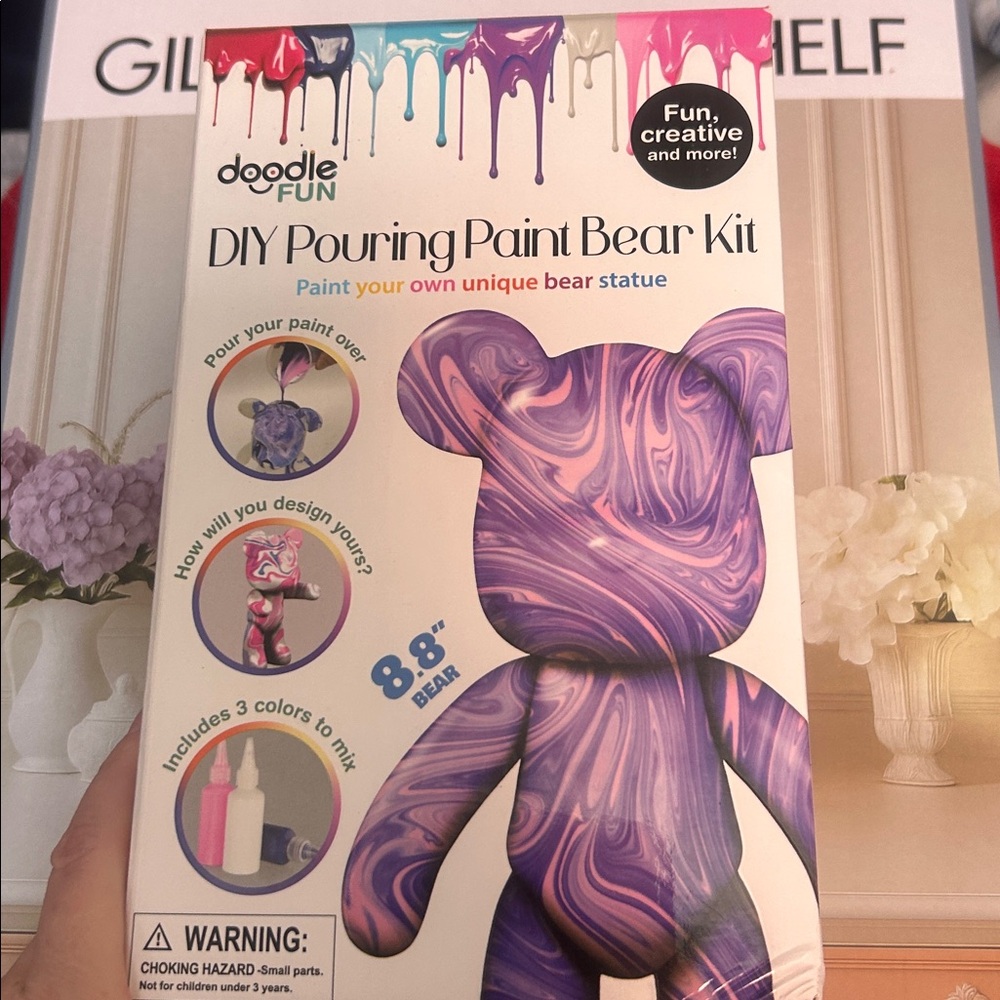 DIY Pouring Paint Bear Kit - Purple